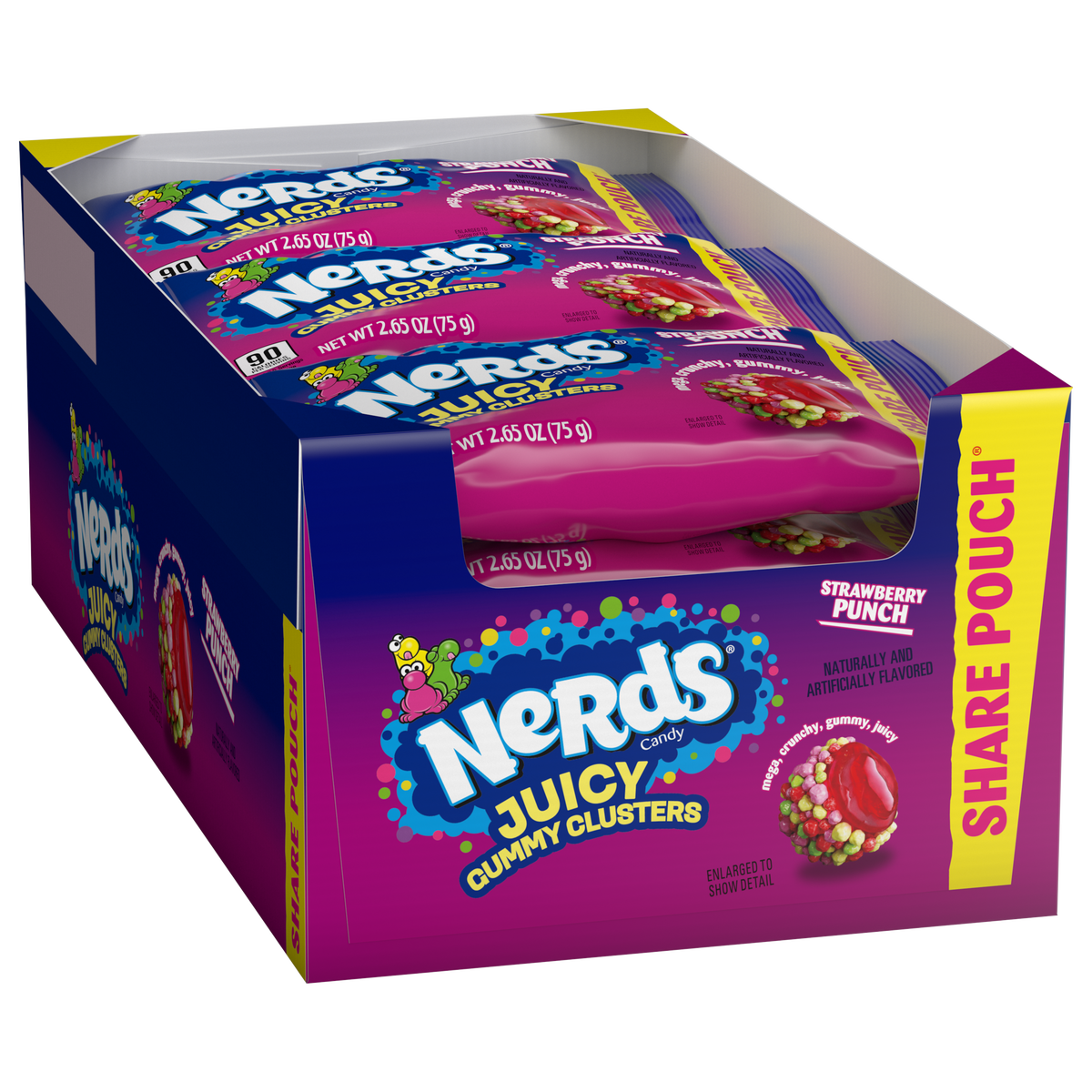 Nerds Juicy Gummy Clusters, Strawberry Punch, 2.65 oz, 12 ct - Image 2