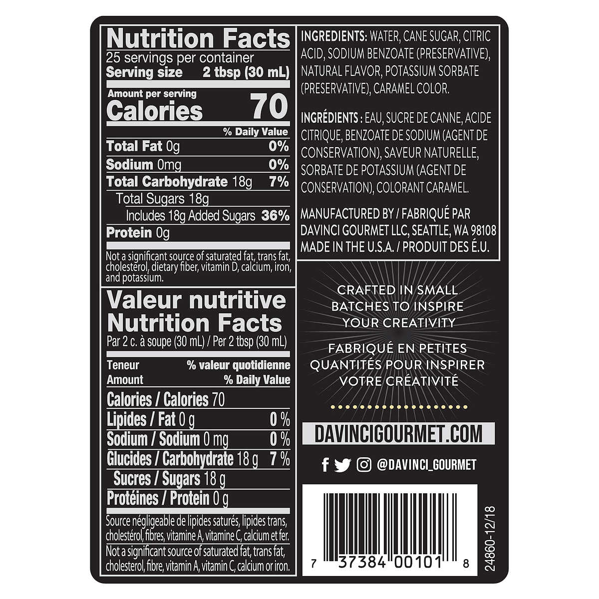 DaVinci Gourmet Classic Syrup, Vanilla, 25.4 fl oz - Image 2