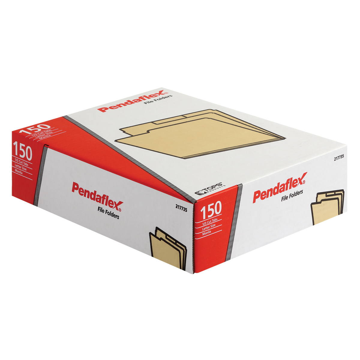 Pendaflex File Folder, 1/3-Cut Tab, Letter, Manila, 150 ct