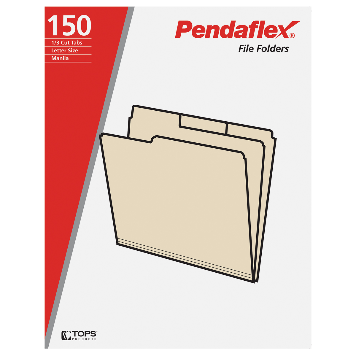 Pendaflex File Folder, 1/3-Cut Tab, Letter, Manila, 150 ct - Image 2