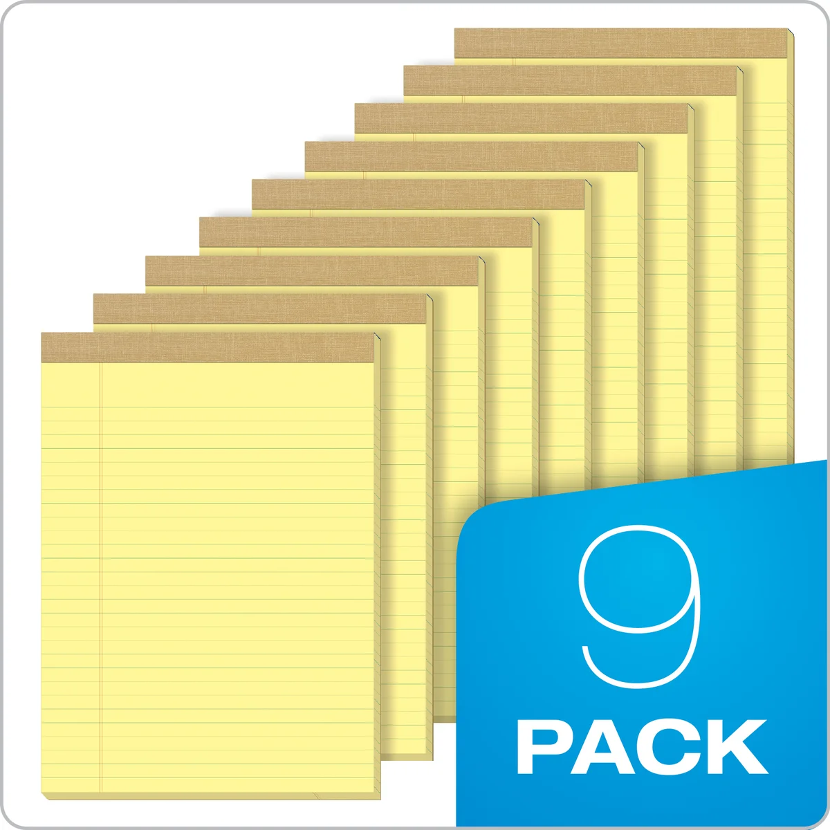 TOPS Legal Notepad, Legal Ruled, Canary Yellow, 8-1/2 in x 11-3/4 in, 100 Sheets, 9 Pads - Image 6
