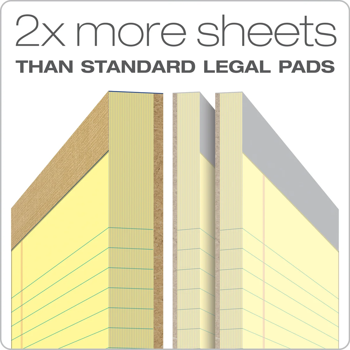 TOPS Legal Notepad, Legal Ruled, Canary Yellow, 8-1/2 in x 11-3/4 in, 100 Sheets, 9 Pads - Image 8