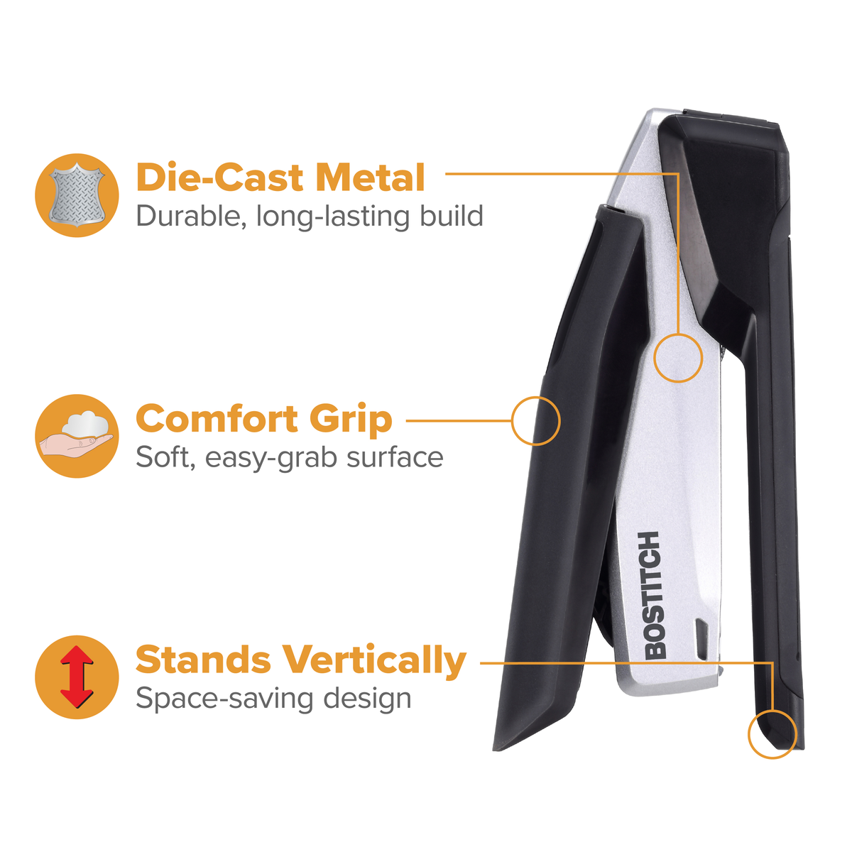Bostitch Premium Desktop Stapler Value Pack, 28 Sheets, Black/Gray - Image 4
