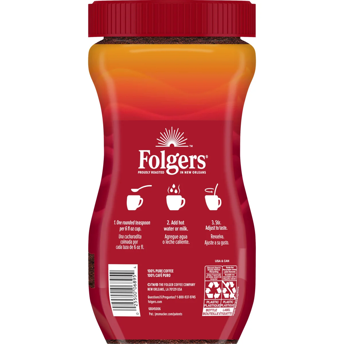 Folgers Instant Coffee Crystals, Classic, Medium Roast, 16 oz - Image 2