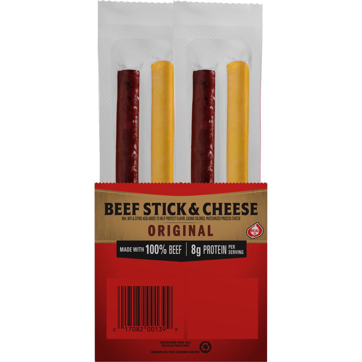 Jack Link's Beef Stick & Cheese, Original, 1.2 oz, 16 ct - Image 2