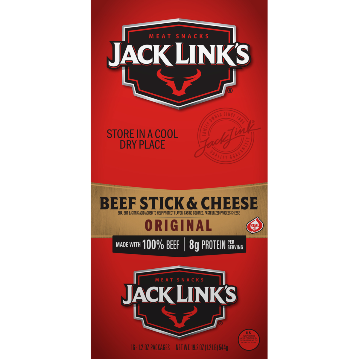 Jack Link's Beef Stick & Cheese, Original, 1.2 oz, 16 ct - Image 3