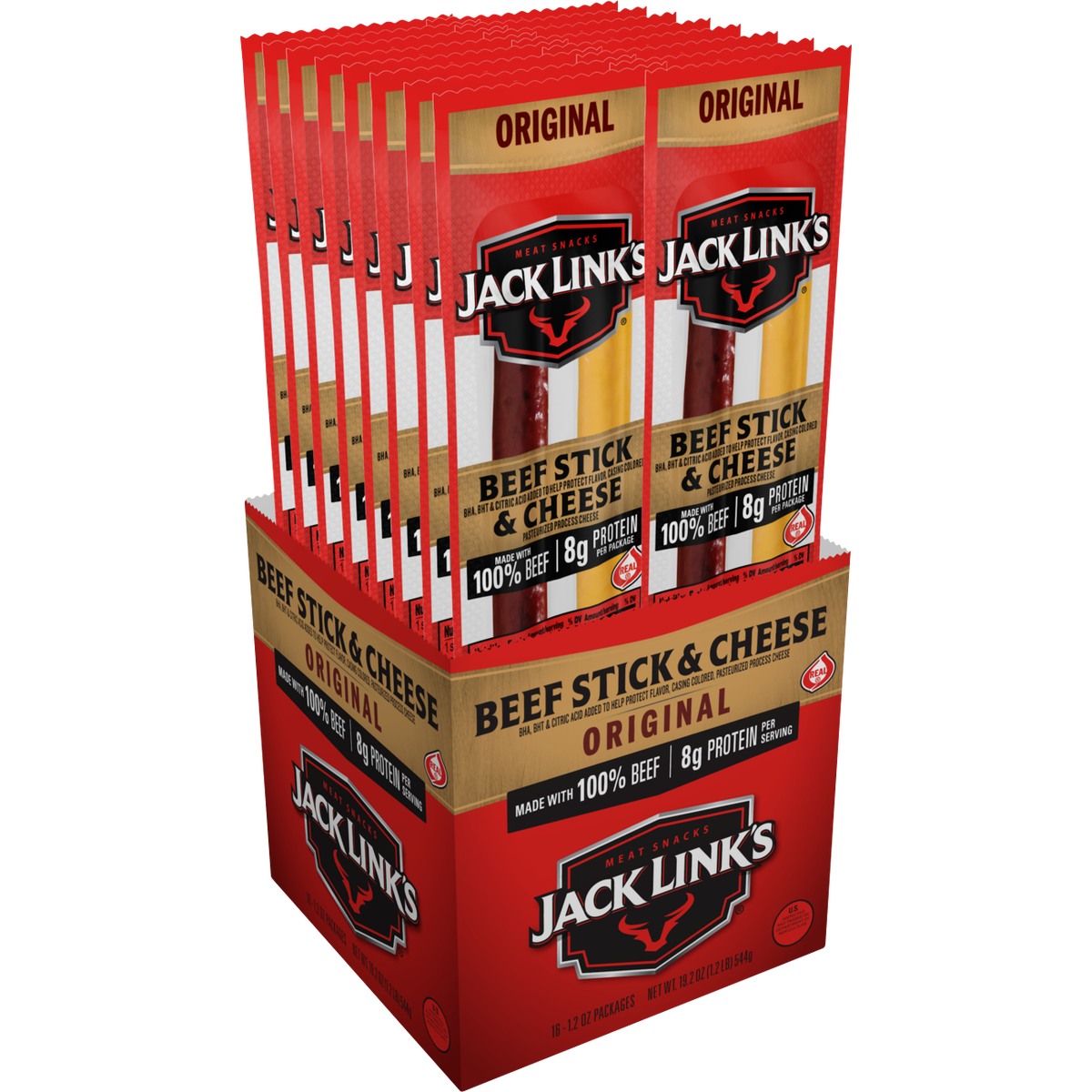 Jack Link's Beef Stick & Cheese, Original, 1.2 oz, 16 ct - Image 5