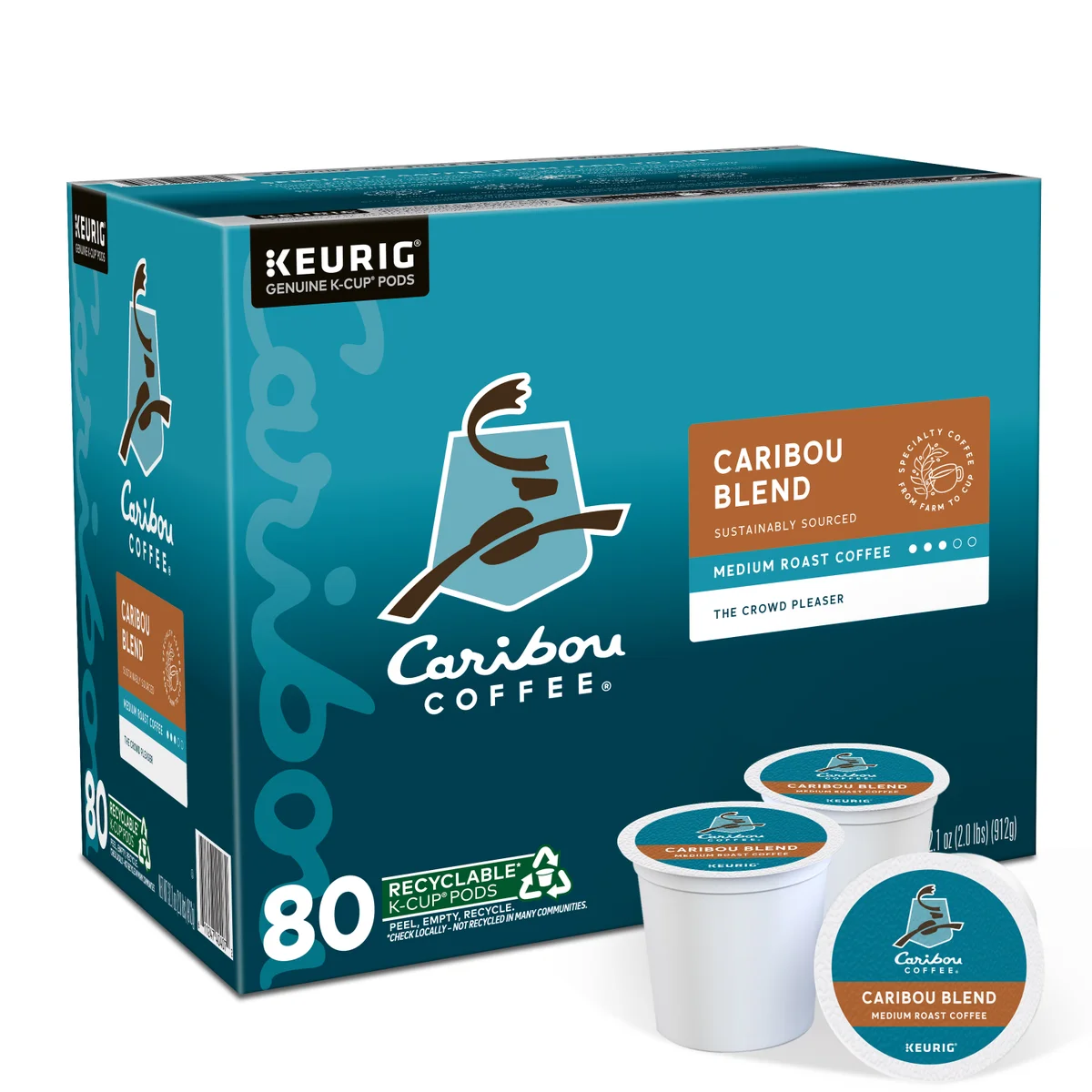 Caribou Coffee Caribou Blend, Medium Roast, Keurig K-Cup Pods, 80 ct - Image 3