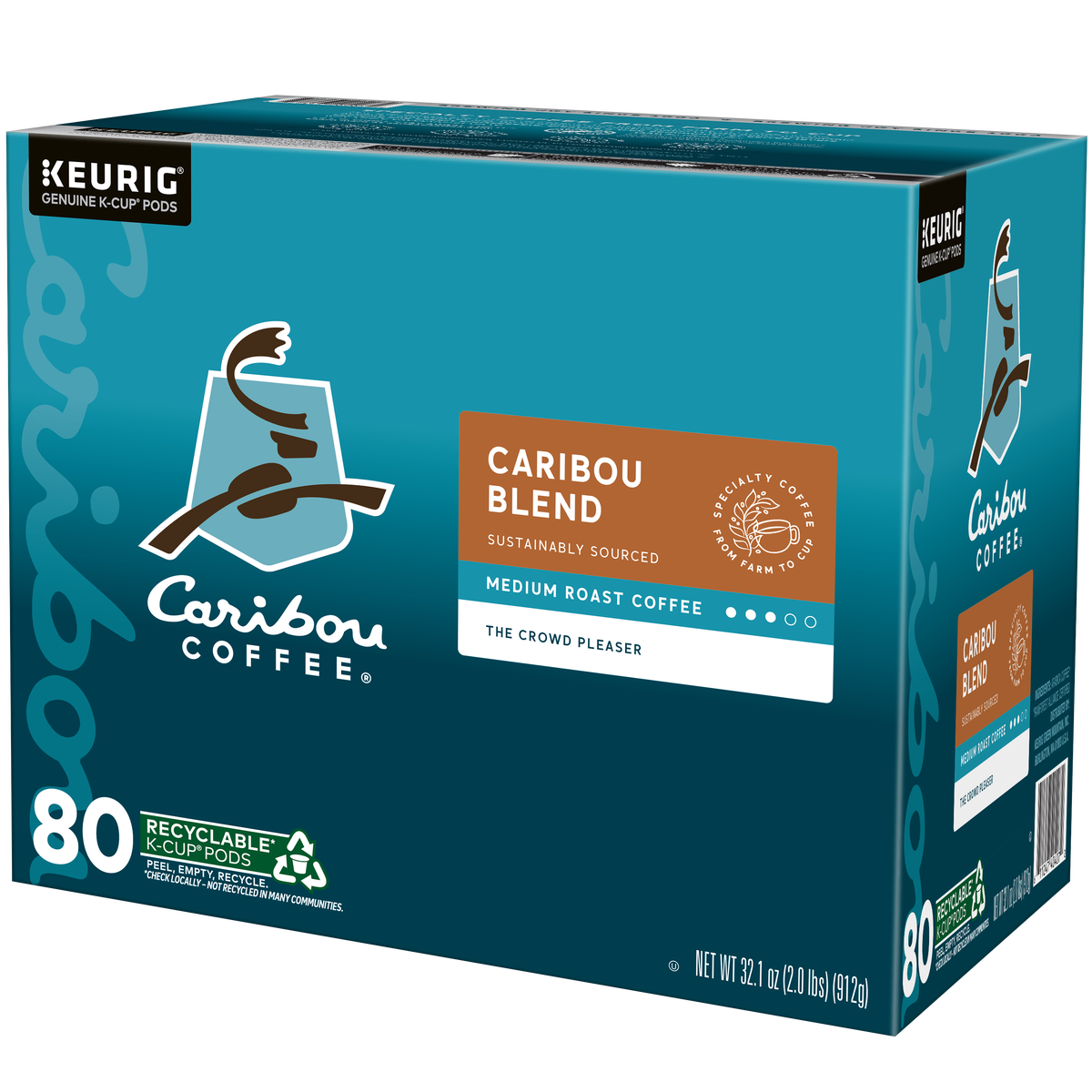 Caribou Coffee Caribou Blend, Medium Roast, Keurig K-Cup Pods, 80 ct - Image 2