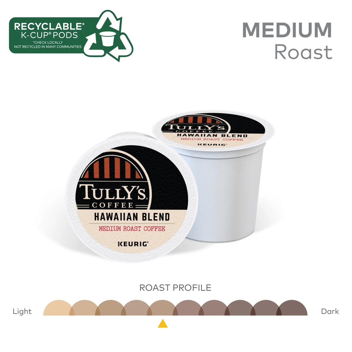 Tully's Hawaiian Blend Coffee, Extra Bold Medium Roast, Keurig K-Cup Pods, 80 ct - Image 2