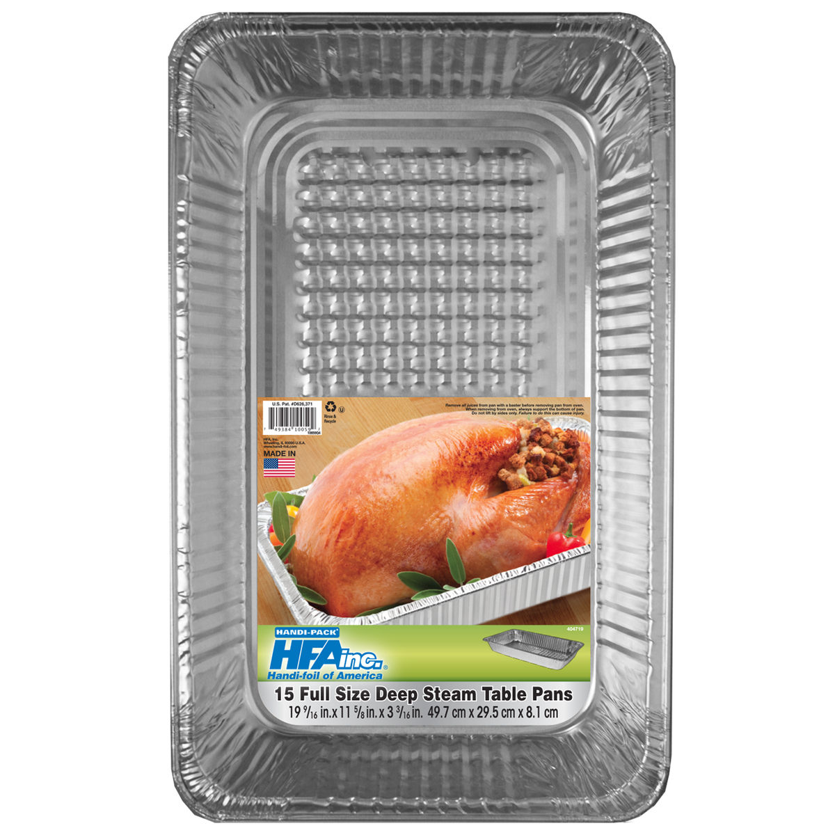 Eco-Foil Aluminum Deep Steam Table Pan, Full Size, 15 ct