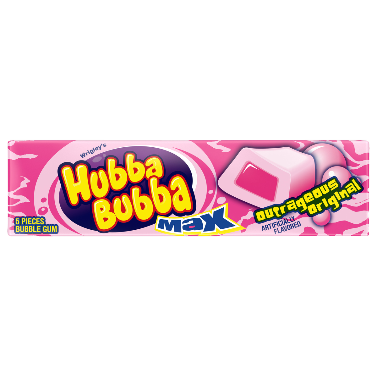 Hubba Bubba Max Chewing Gum, Original Bubble Gum, 5 pieces, 18 ct - Image 2