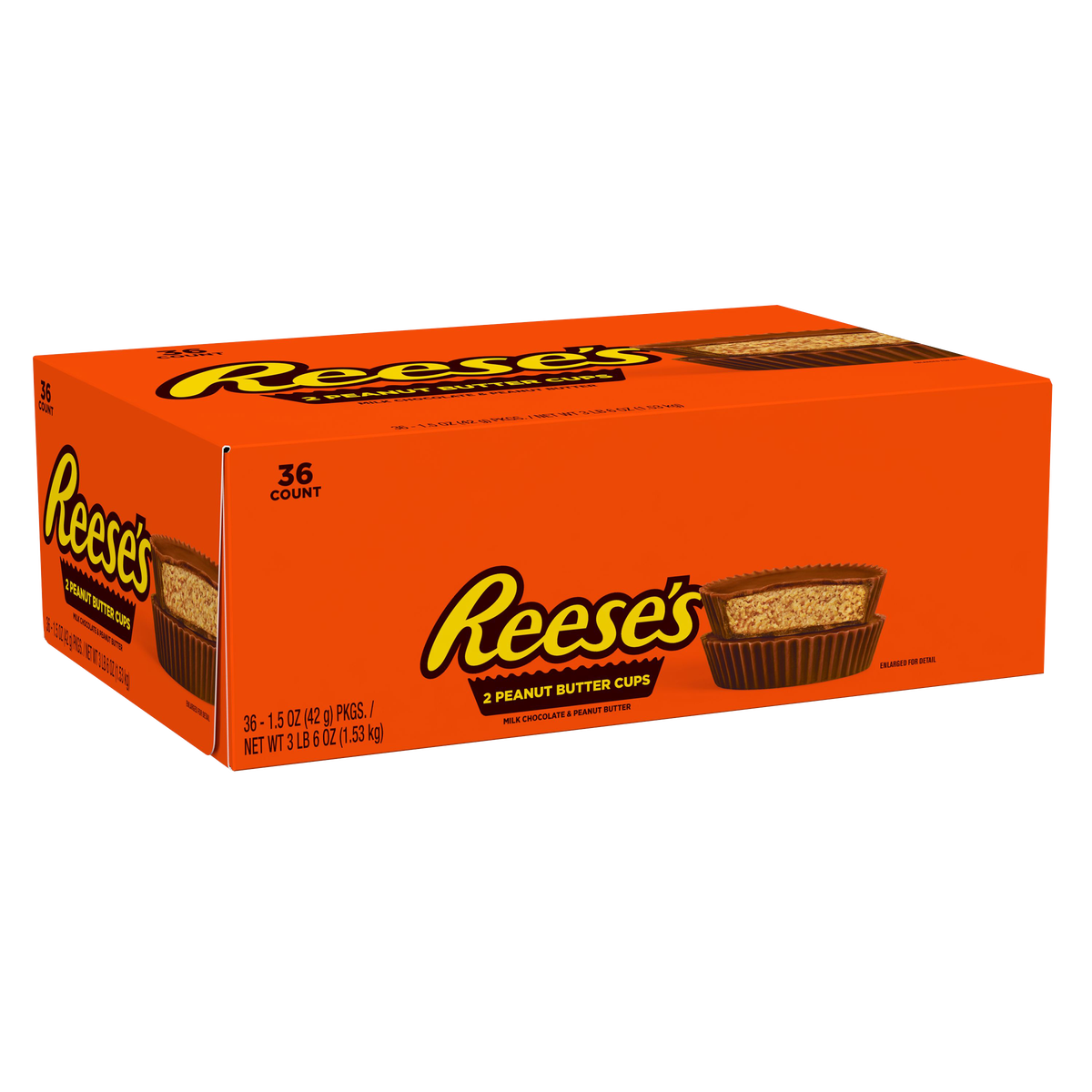 Reese's Peanut Butter Cups, Milk Chocolate, 1.5 oz, 36 ct - Image 2