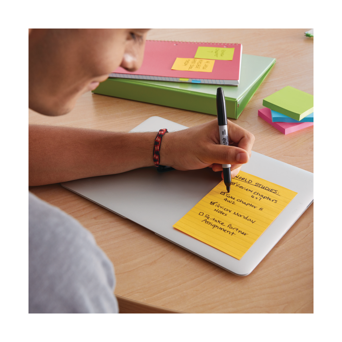 Post-it Notes, 4" x 6", Assorted Bright Colors, Lined, 100 Sheets, 5 Pads - Image 4