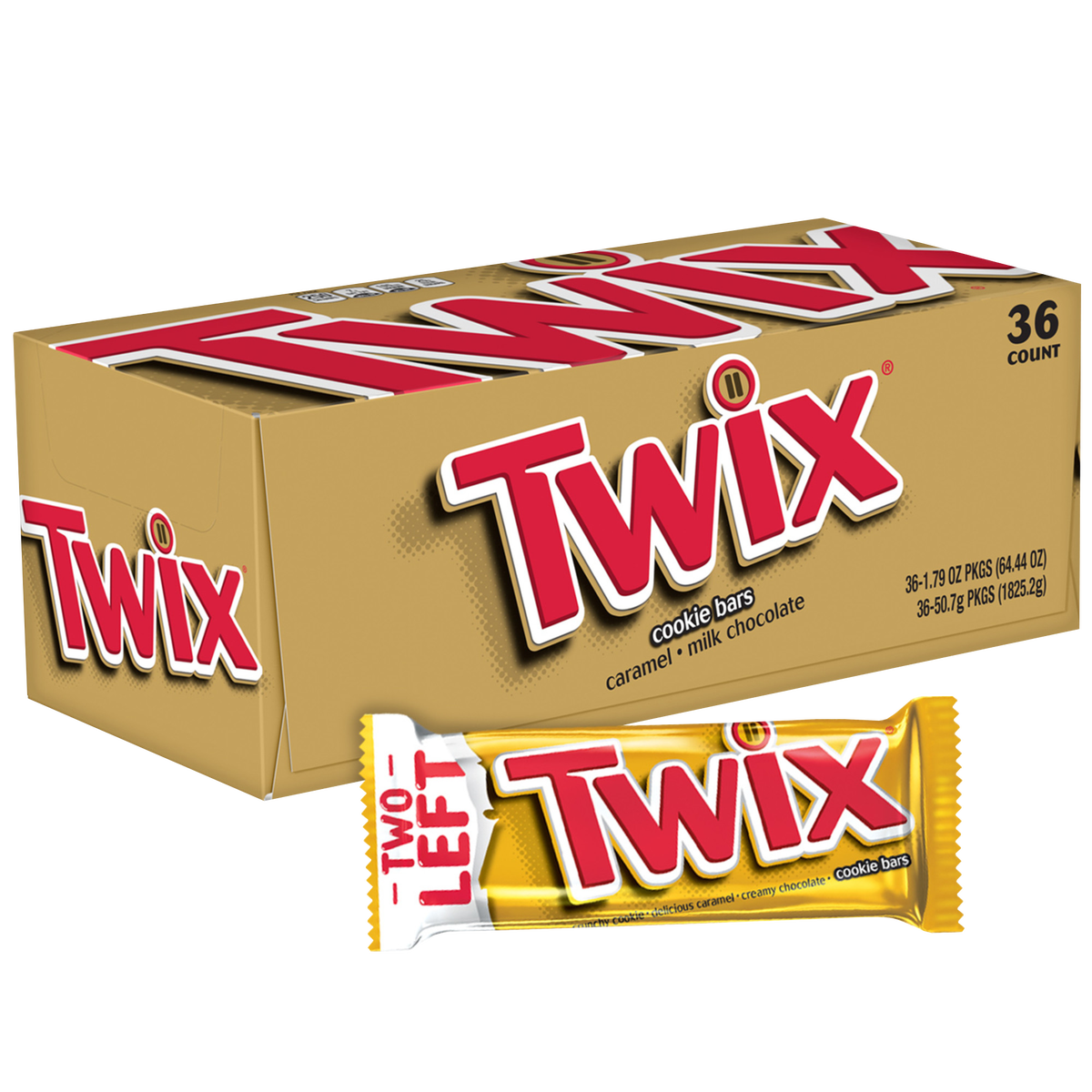 Twix Caramel Cookie Chocolate Candy Bar, Full Size, 1.79 oz, 36 ct - Image 3