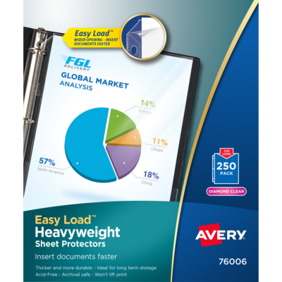 Avery Premium Heavyweight Sheet Protectors, Clear, 250 ct