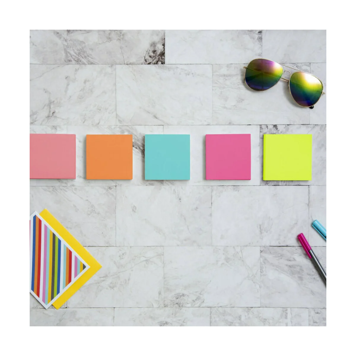 Post-it Notes, 3"x 3", Assorted Bright Colors, 100 Sheets, 24 Pads - Image 4
