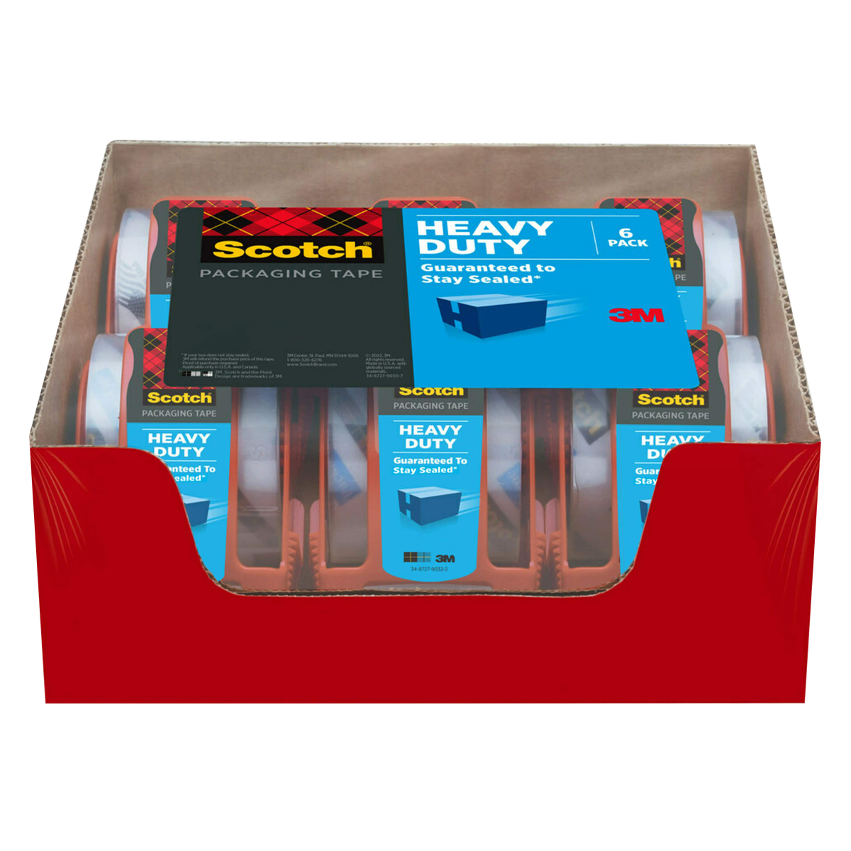 Scotch Packaging Tape with Dispenser, Heavy Duty, 1.88" x 19.4 yds, 6 ct - Image 8