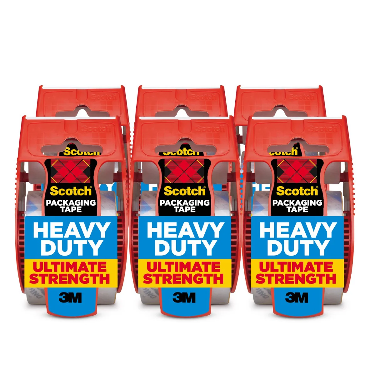 Scotch Packaging Tape with Dispenser, Heavy Duty, 1.88" x 19.4 yds, 6 ct - Image 2