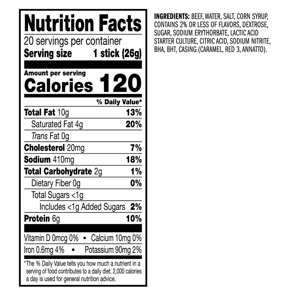 Jack Link's Beef Sticks, Original, 0.92 oz, 20 ct - Image 4