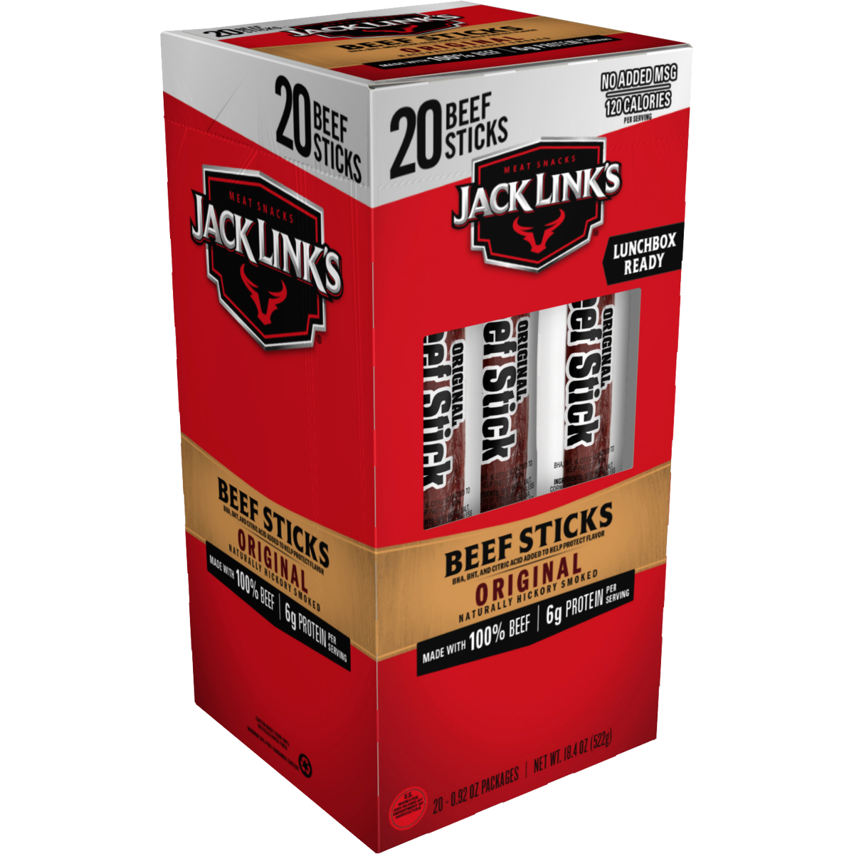Jack Link's Beef Sticks, Original, 0.92 oz, 20 ct - Image 3