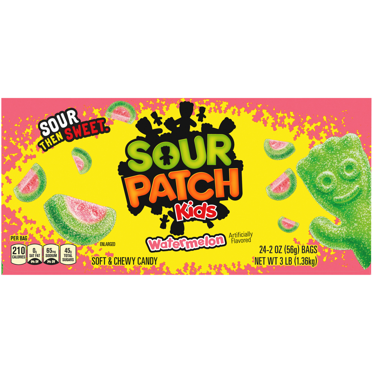 SOUR PATCH KIDS, Soft & Chewy Candy, Watermelon, 2 oz, 24 ct - Image 3