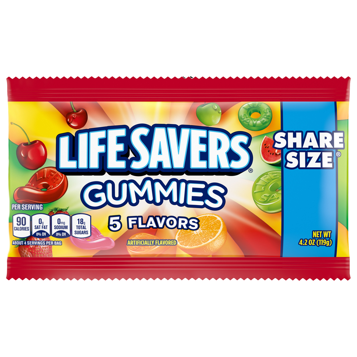 Life Savers Share Size Gummies, 5 Flavors, 4.2 oz, 15 ct