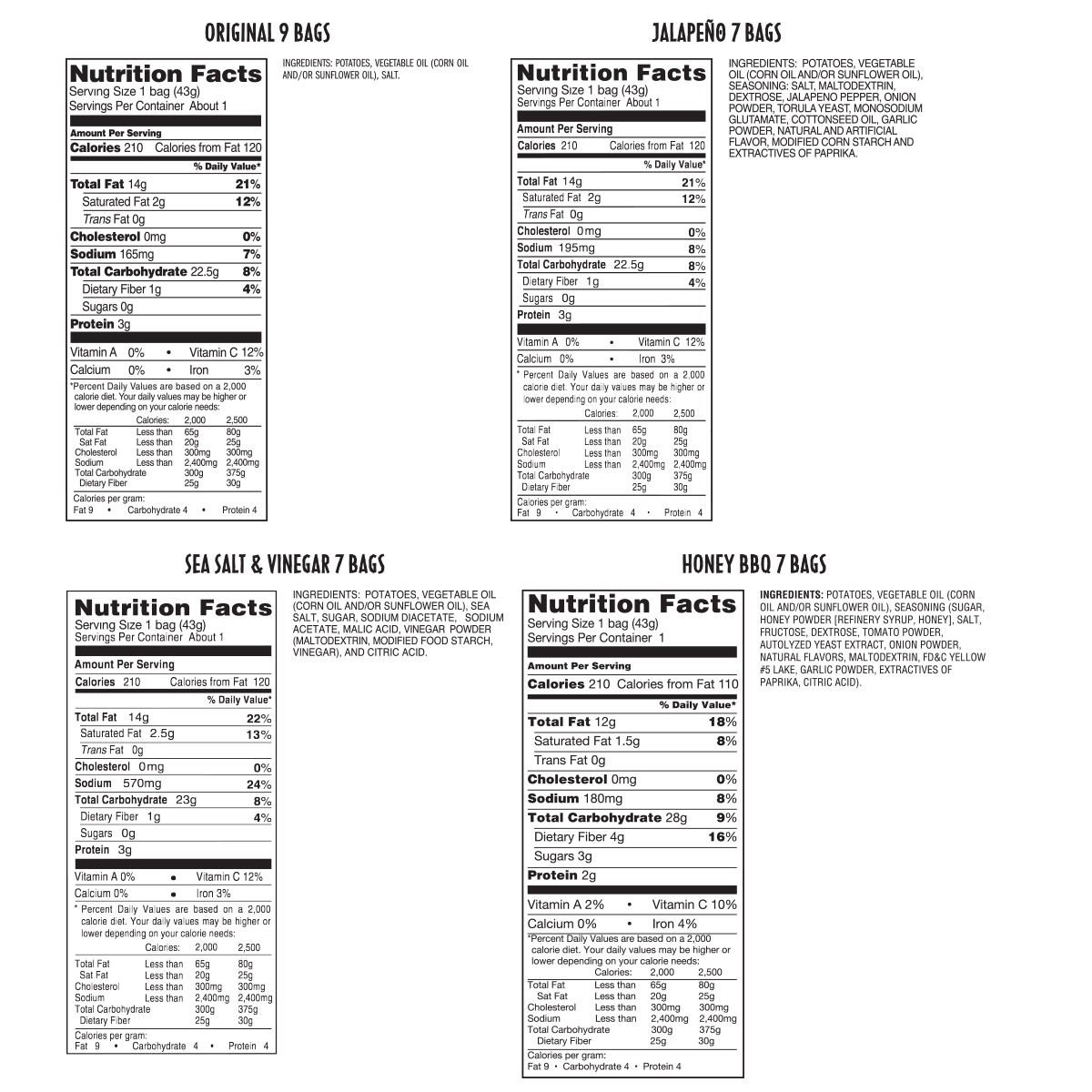 Tim's Potato Chips, Variety Pack, 1.5 oz, 30 ct - Image 3