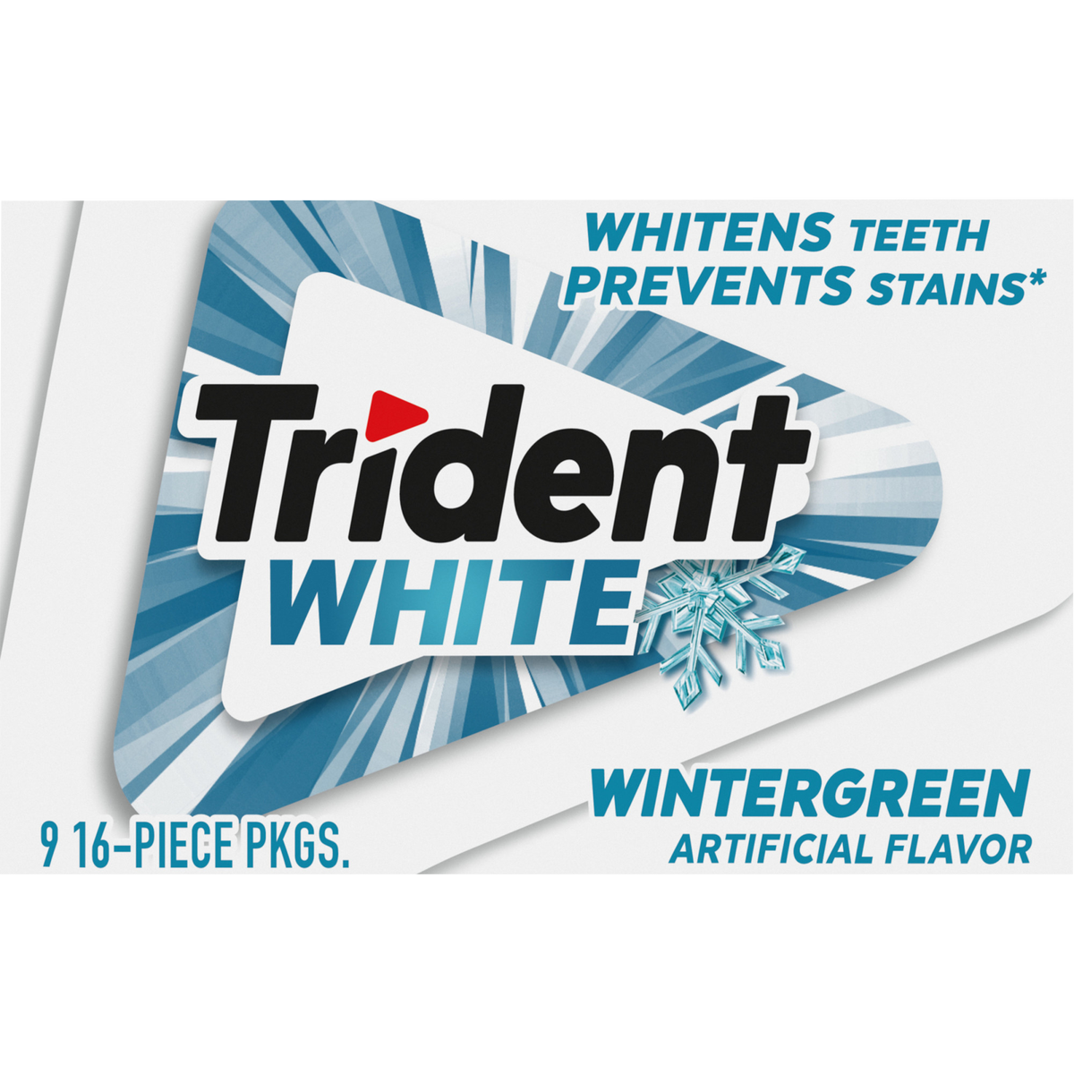 Trident White Sugar Free Gum, Wintergreen, 16 Pieces, 9 ct - Image 2