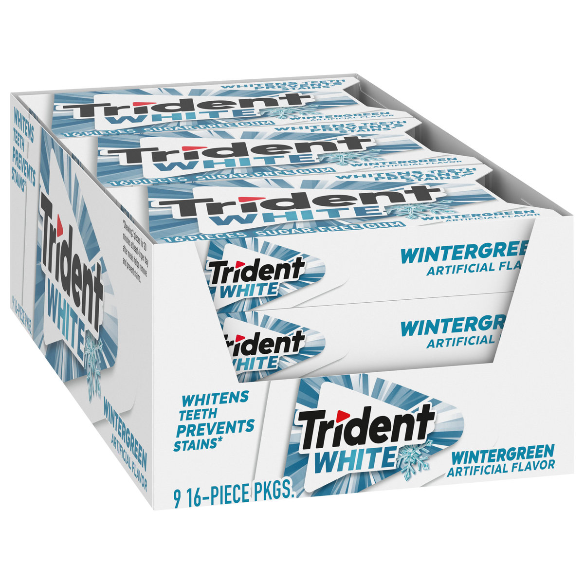Trident White Sugar Free Gum, Wintergreen, 16 Pieces, 9 ct - Image 3