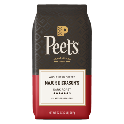 Peet's Coffee Major Dickason's Blend Whole Bean Coffee, Dark Roast, 2 lbs