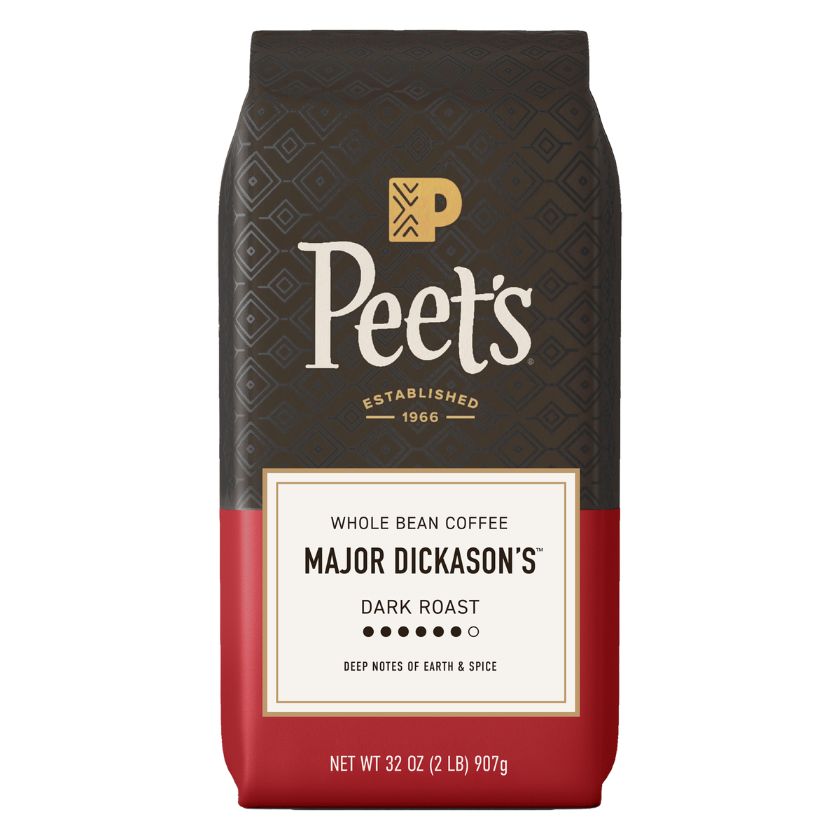Peet's Coffee Major Dickason's Blend Whole Bean Coffee, Dark Roast, 2 lbs