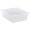 Cambro 6.3 Quart Translucent Food Pan with Lid, 1/2 Size, 4" Deep, 3 ct