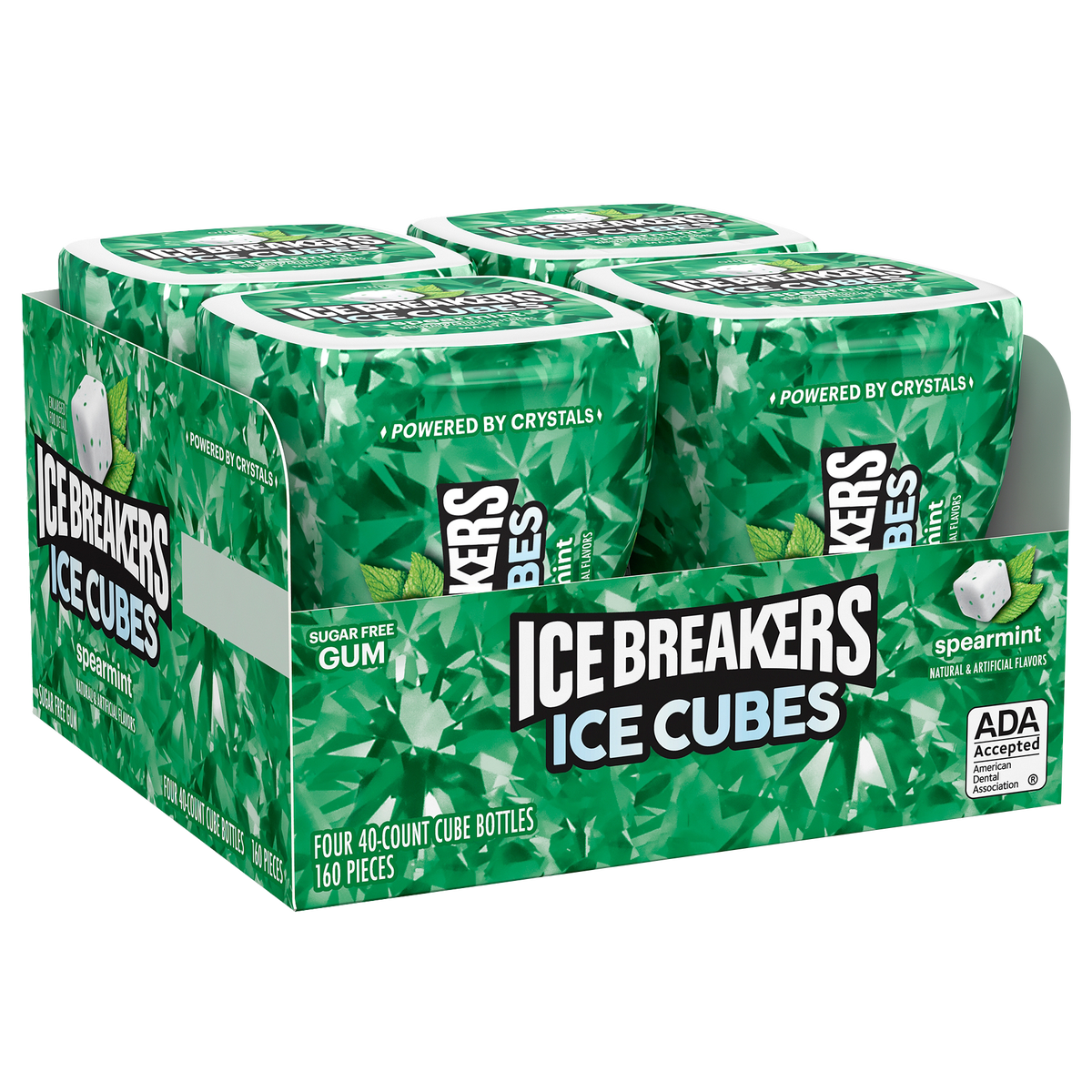 Ice Breakers Ice Cubes Sugar Free Gum, Spearmint, 40 pieces, 4 ct