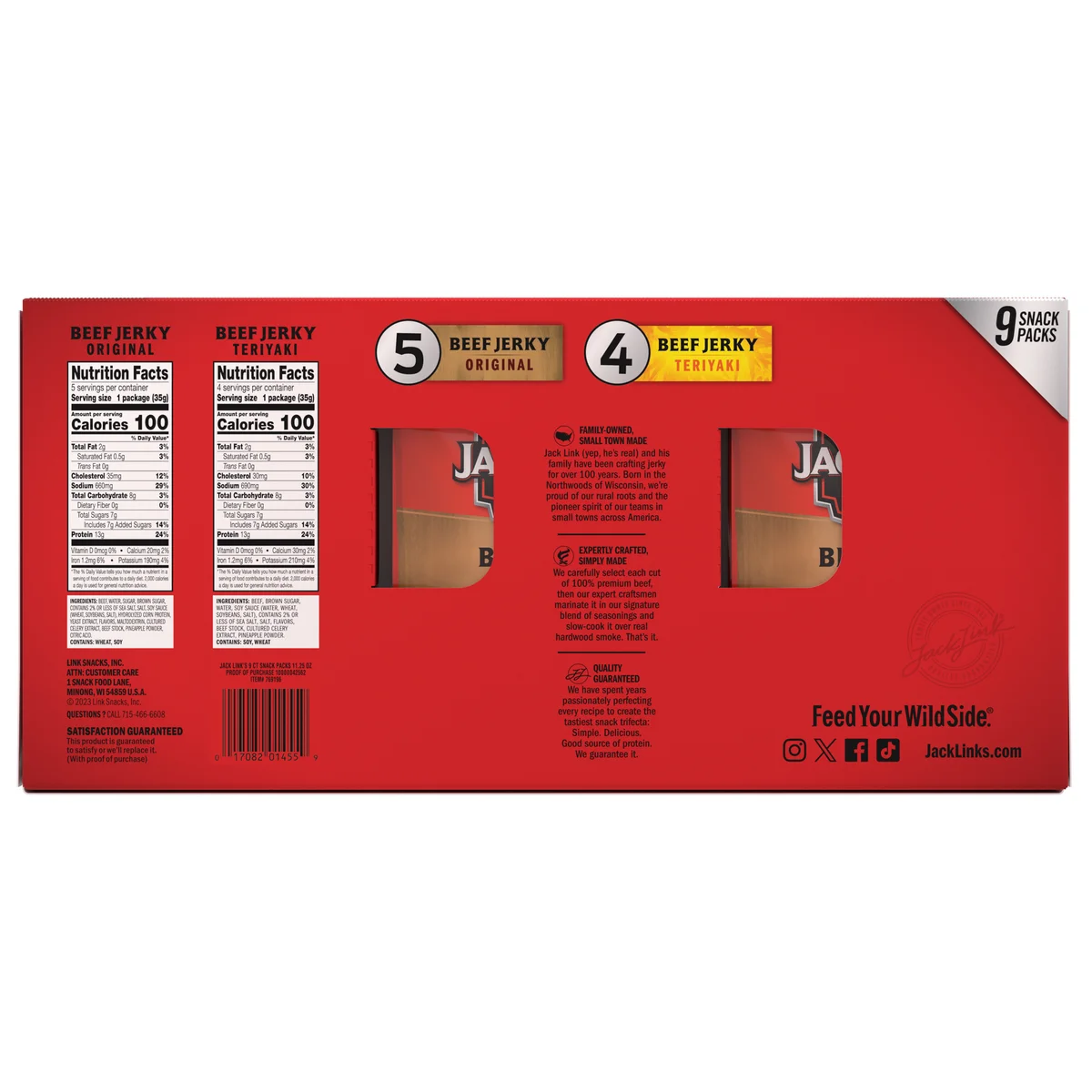 Jack Link's Beef Jerky, Variety Pack, 1.25 oz, 9 ct - Image 4