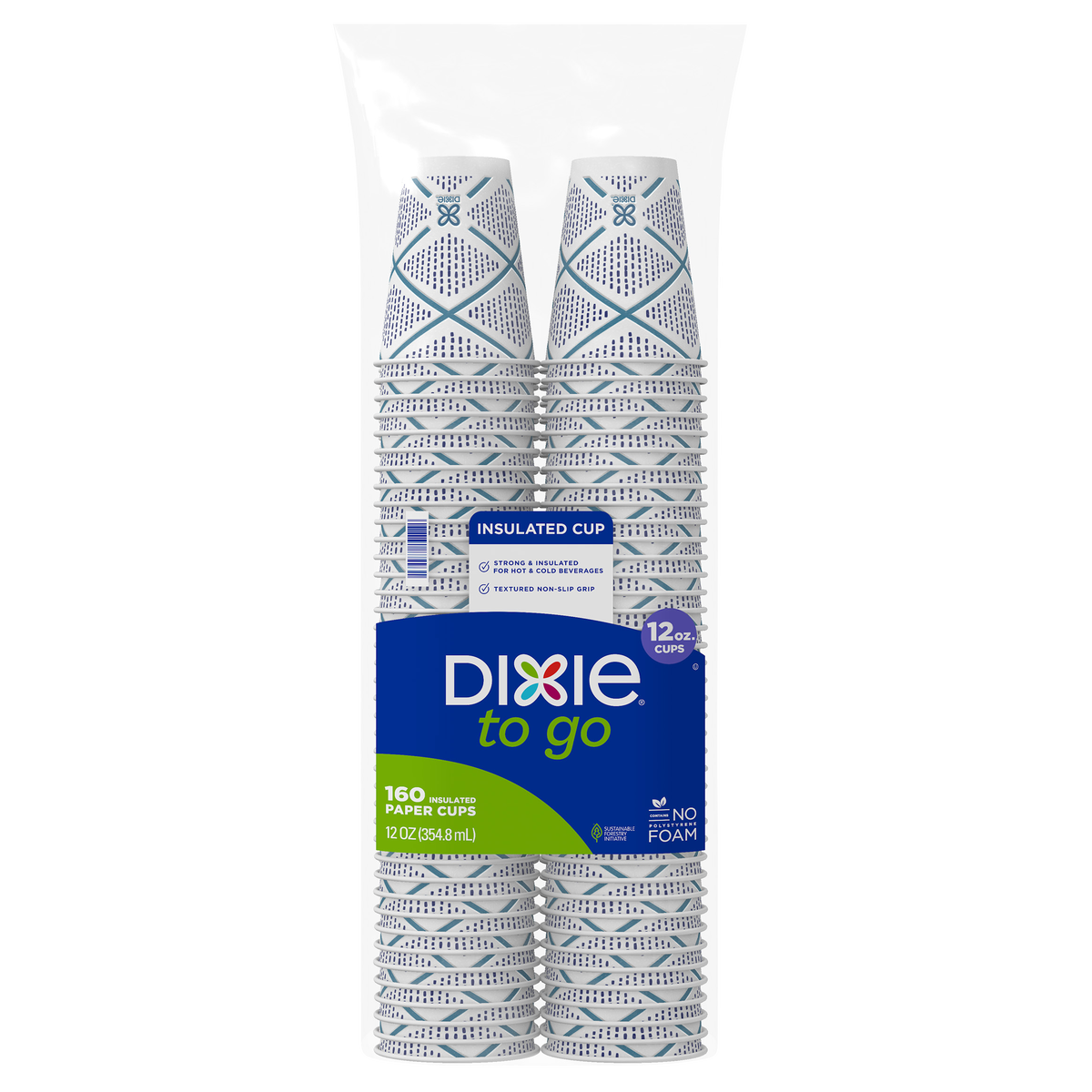 Dixie To Go Insulated Paper Hot or Cold Cup, Coffee Haze, 12 oz, 160 ct - Image 2