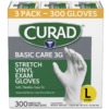 Curad Basic Care 3G Vinyl Exam Gloves, Large, 300 ct