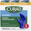 Curad Durable Nitrile Exam Gloves, Small, 600 ct