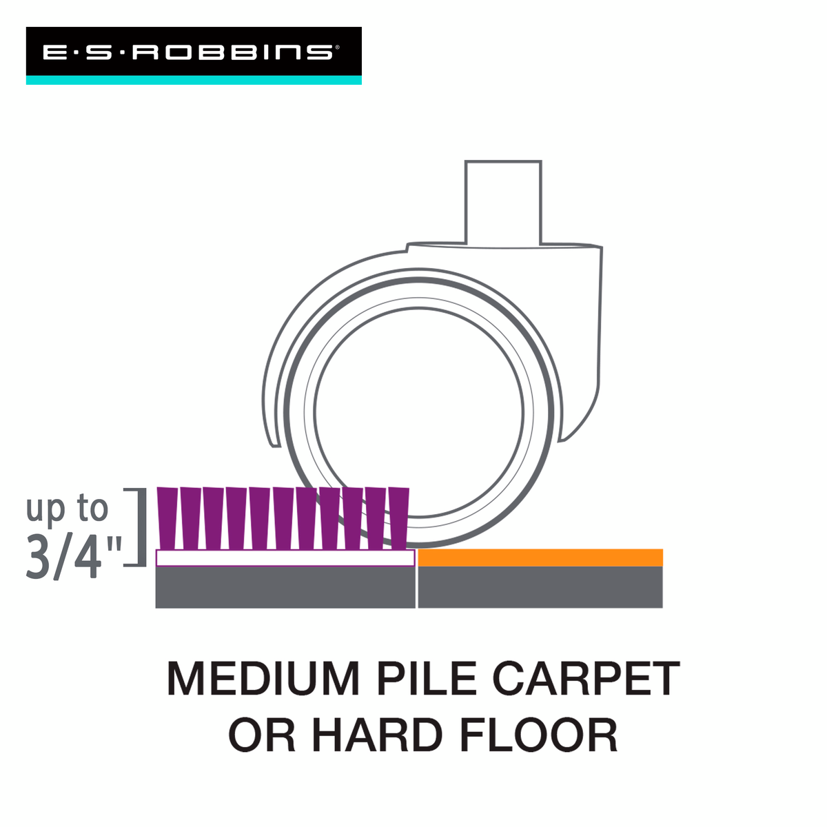 Floor+Mate Chair Mat, Hard Floor and Medium Pile Carpet, No Lip, 36" x 48", Clear - Image 4