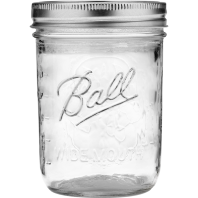 Ball Mason Jars with Lids & Bands, Wide Mouth, Pint, Clear, 12 ct
