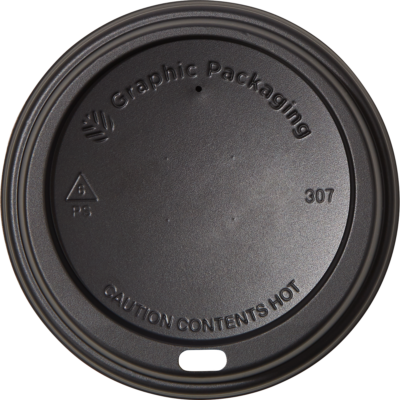 Graphic Packaging Hot Cup Dome Lids, Black, 10-24 oz, 600 ct