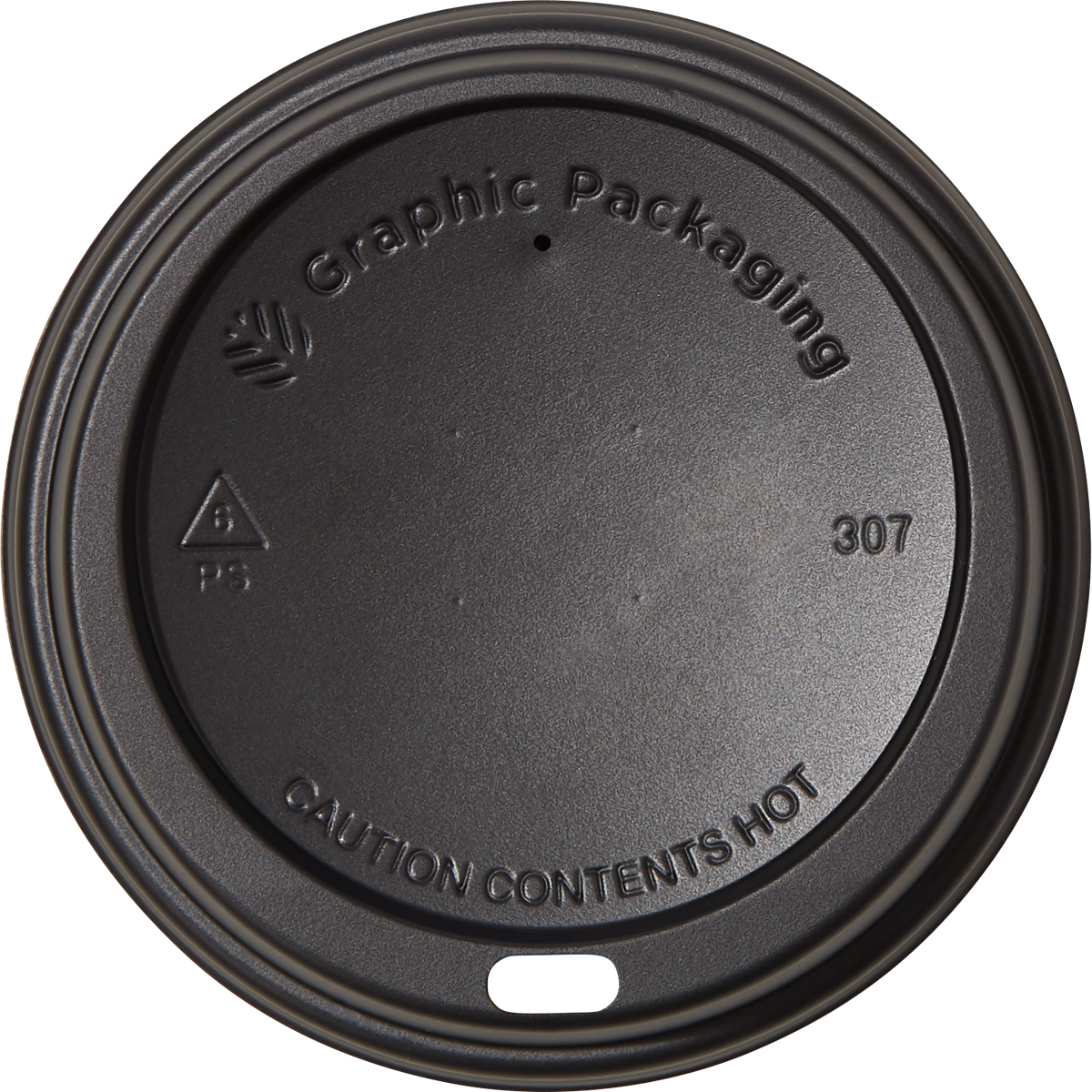 Graphic Packaging Hot Cup Dome Lids, Black, 10-24 oz, 600 ct