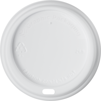 Graphic Packaging Poly Hot Cup Dome Lids, Soho, 10-24 oz, 600 ct