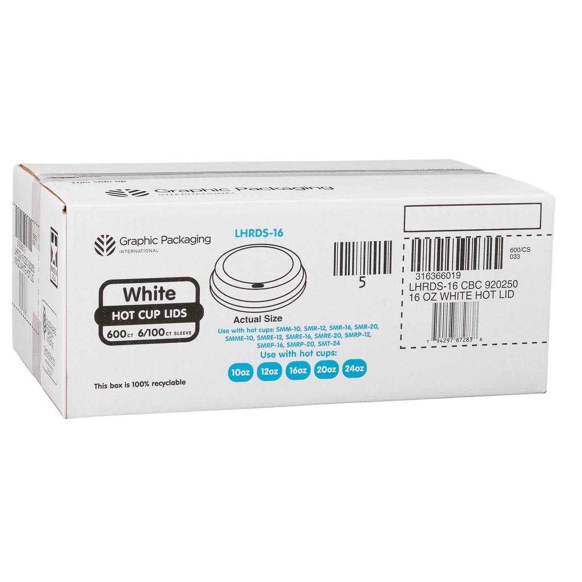 Graphic Packaging Poly Hot Cup Dome Lids, Soho, 10-24 oz, 600 ct - Image 2