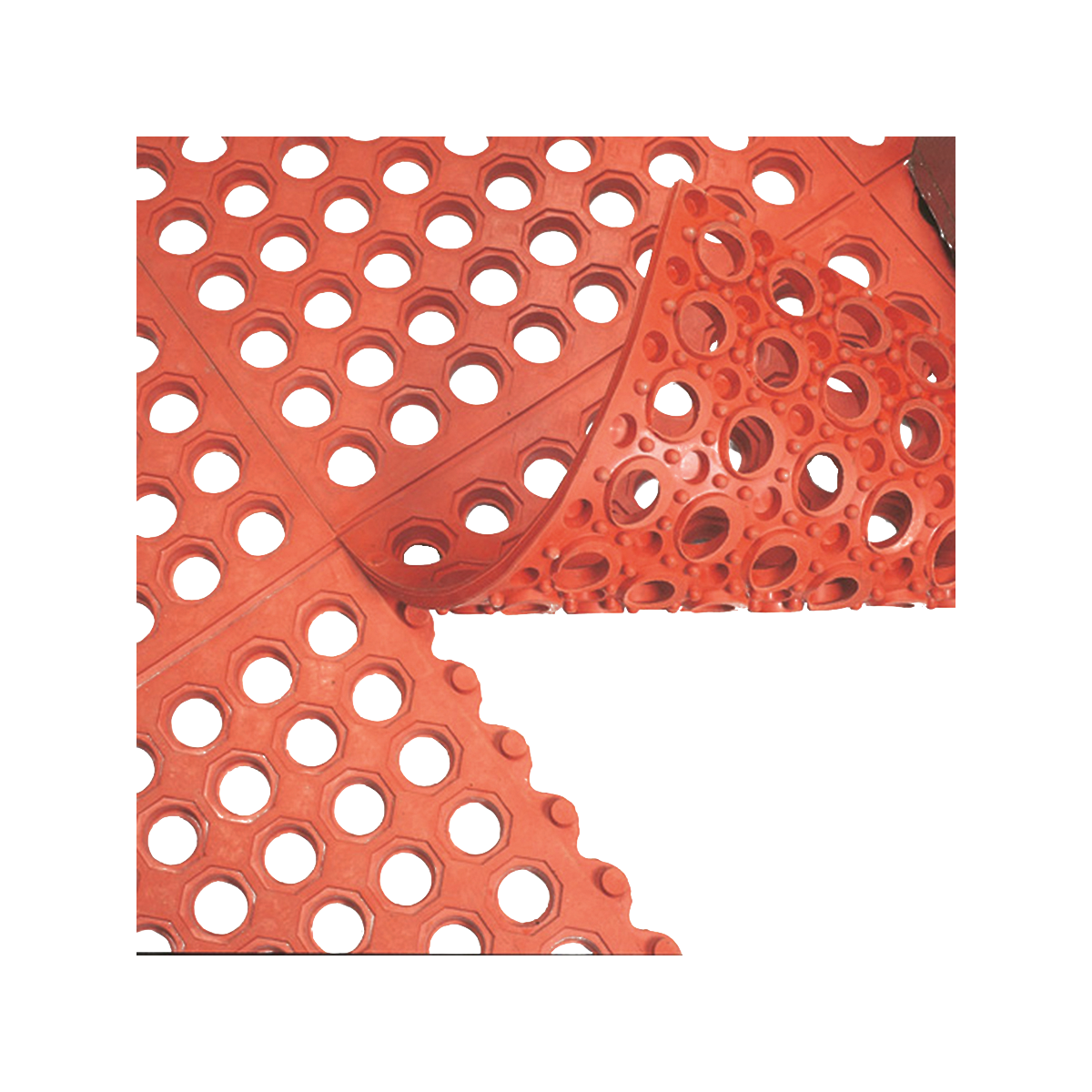 Apache Mills Anti-Fatigue Drainage Mat, 3' x 3', Red - Image 2