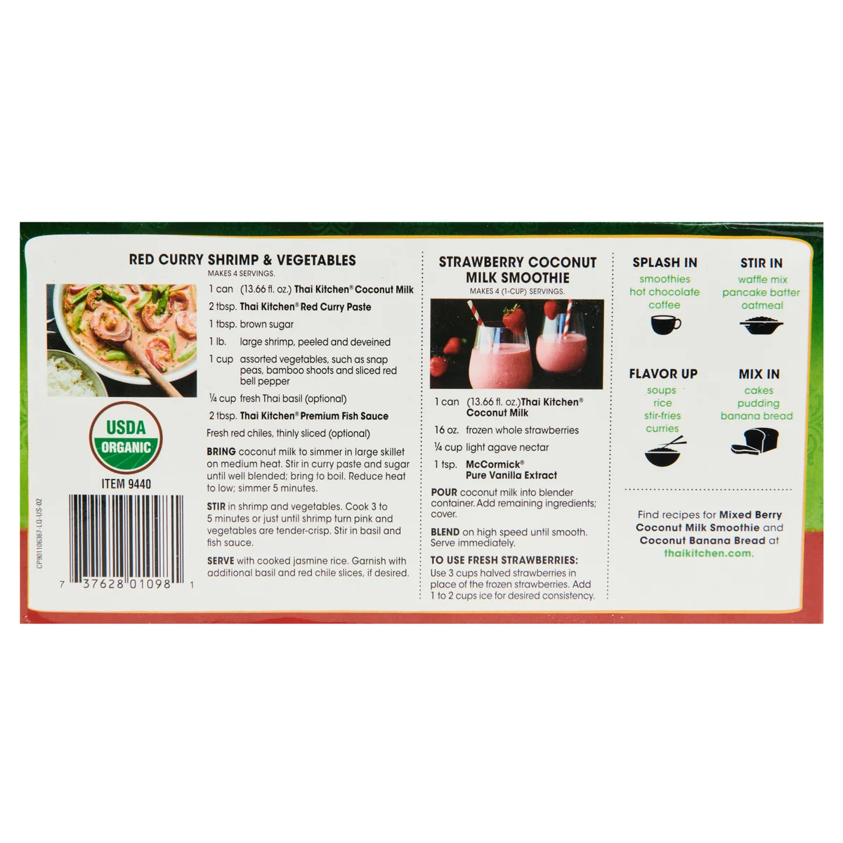 Thai Kitchen Organic Coconut Milk, Unsweetened, 13.66 fl oz, 6 ct - Image 5