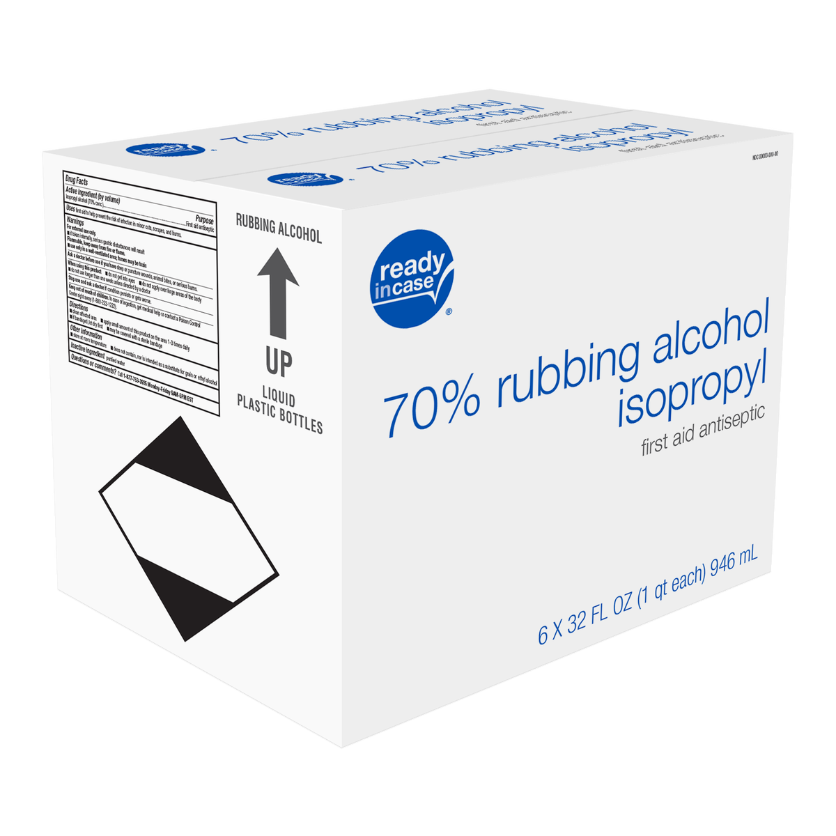 Ready In Case 70% Rubbing Alcohol Isopropyl, 32 fl oz, 6 ct - Image 2