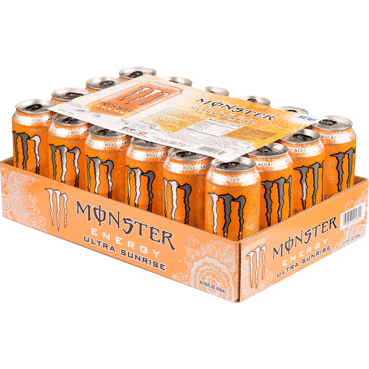 Monster Energy Drink, Zero Sugar, Ultra Sunrise, 16 fl oz, 24 ct - Image 2