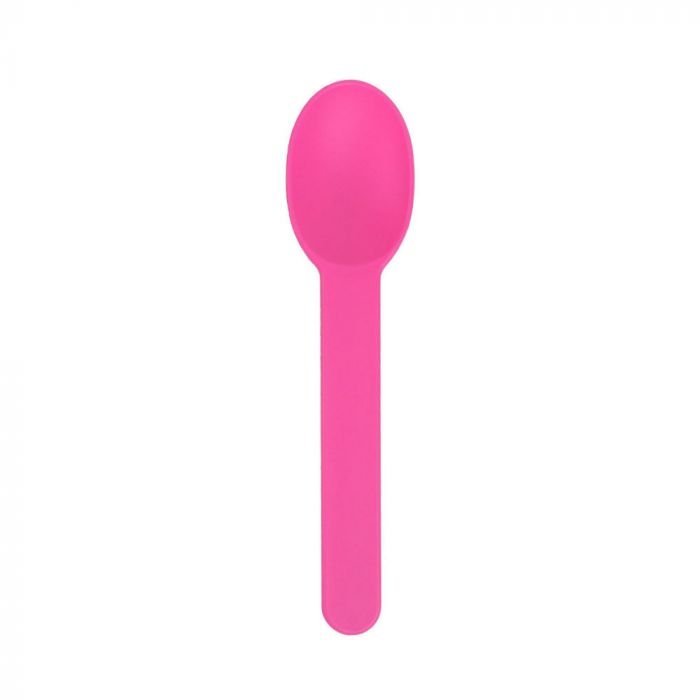 Pink Premium Plastic Wide Handle Spoon - 1 case (1000 piece)