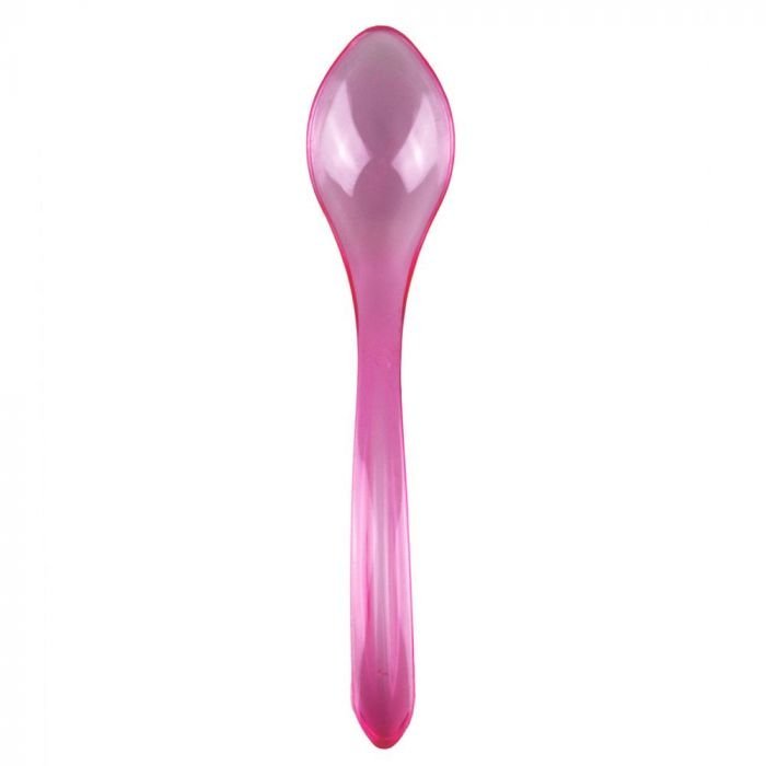 Pink Transparent Plastic Wave Spoon - 1 case (1000 piece)